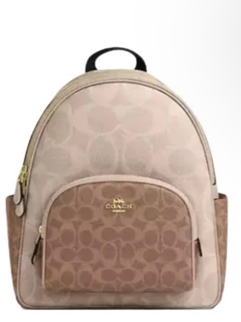 Coach Court Two-tone Sand and Tan Signature Backpack